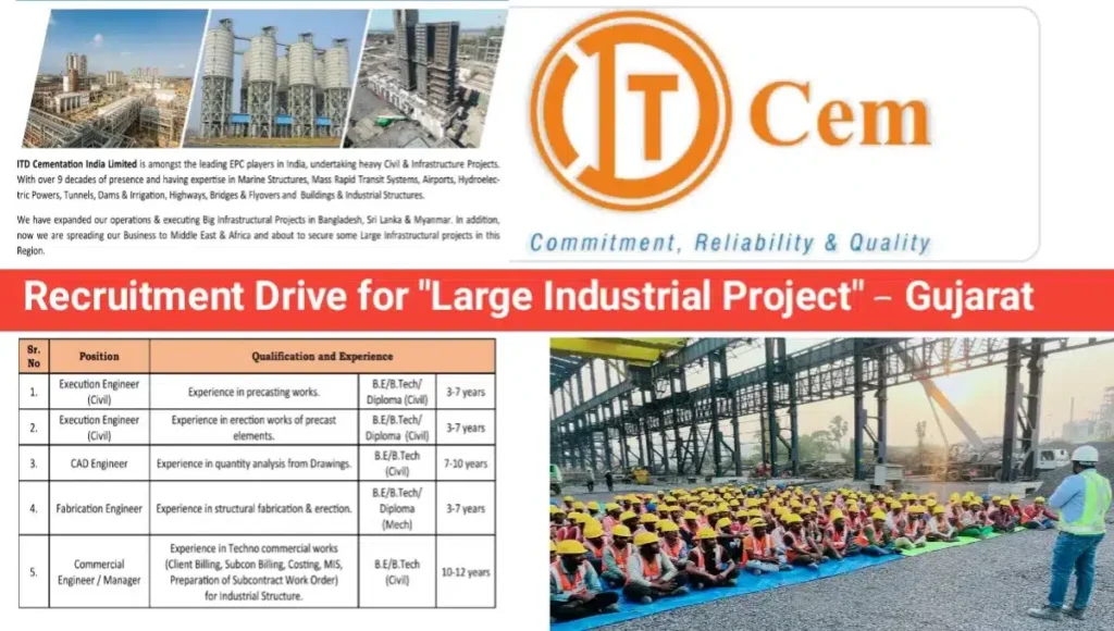 ITD Cementation India LimitedITD Cementation India Ltd Recruitment Drive 2025