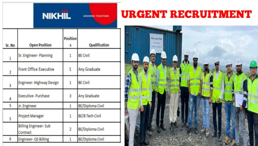 Nikhil Group Urgent Hiring